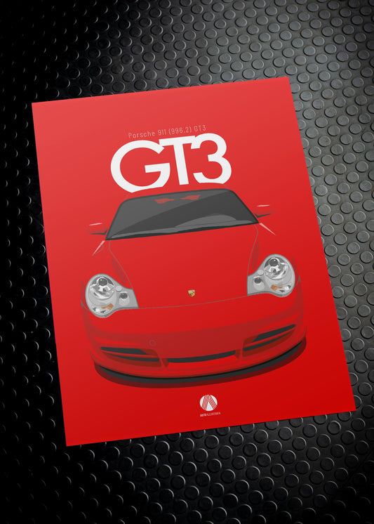 2003 Porsche 911 (996.2) GT3 Guards Red - poster print