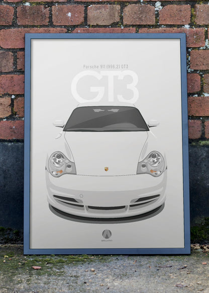 2003 Porsche 911 (996.2) GT3 Carrara White - poster print