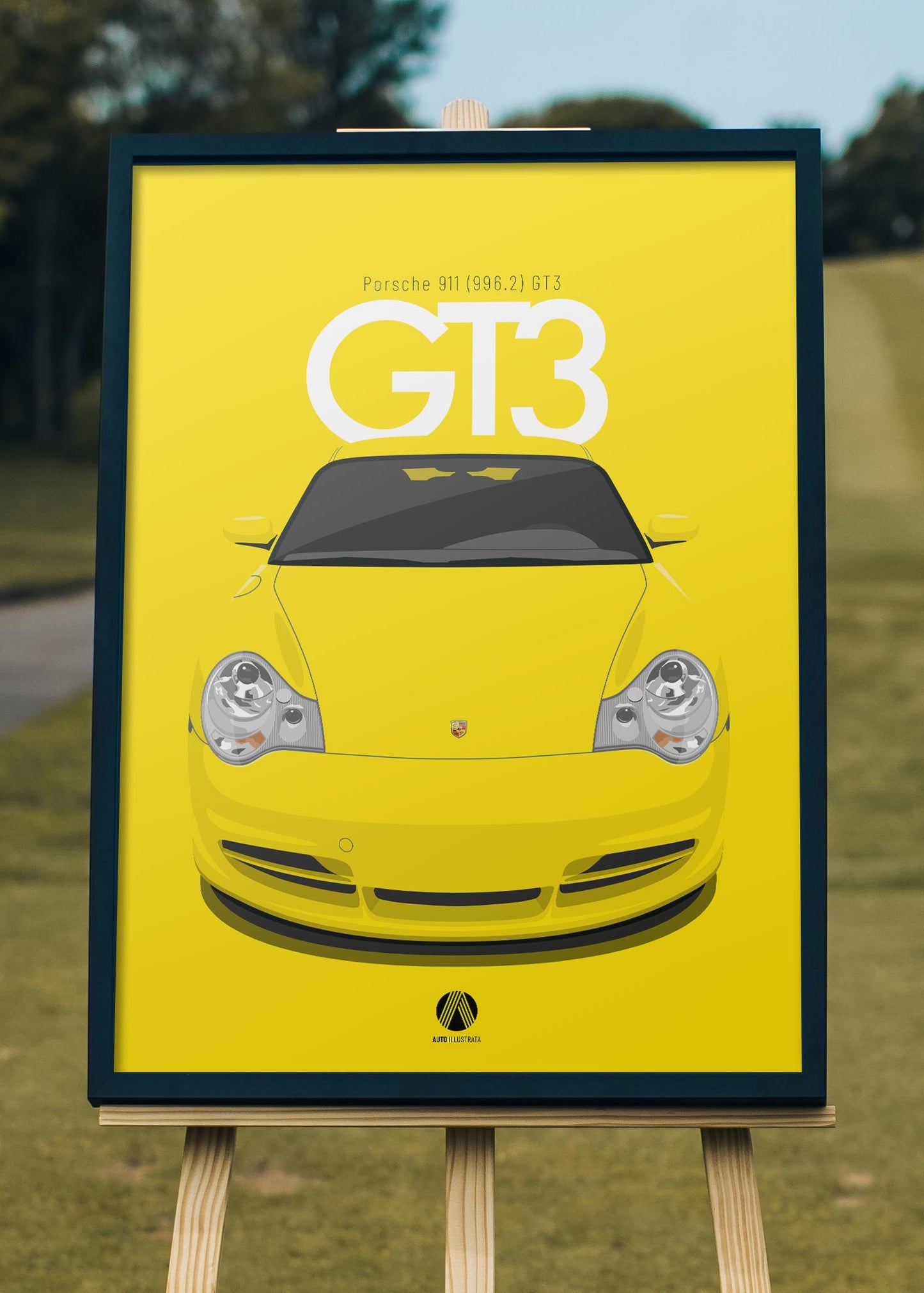 2003 Porsche 911 (996.2) GT3 Speed Yellow - poster print