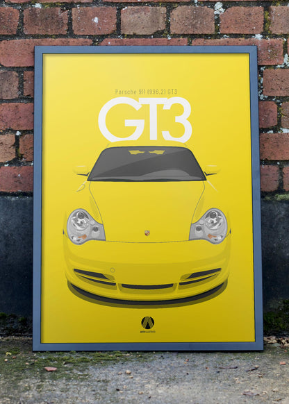 2003 Porsche 911 (996.2) GT3 Speed Yellow - poster print