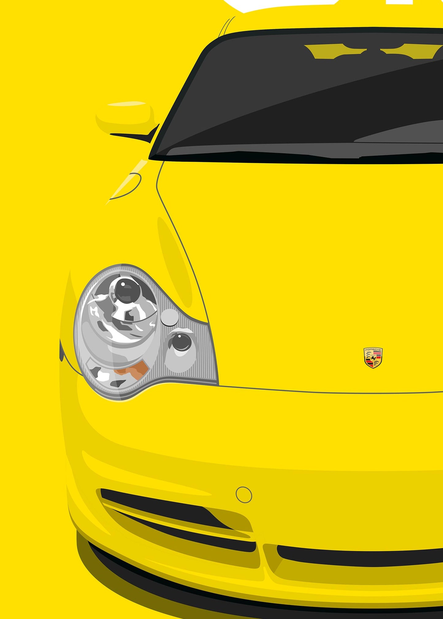 2003 Porsche 911 (996.2) GT3 Speed Yellow - poster print