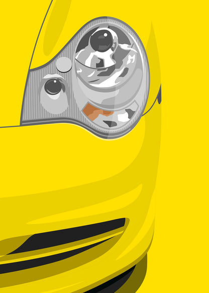 2003 Porsche 911 (996.2) GT3 Speed Yellow - poster print