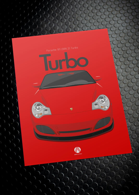 2002 Porsche 911 (996) Turbo - Guards Red - poster print