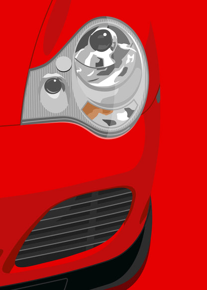 2002 Porsche 911 (996) Turbo - Guards Red - poster print