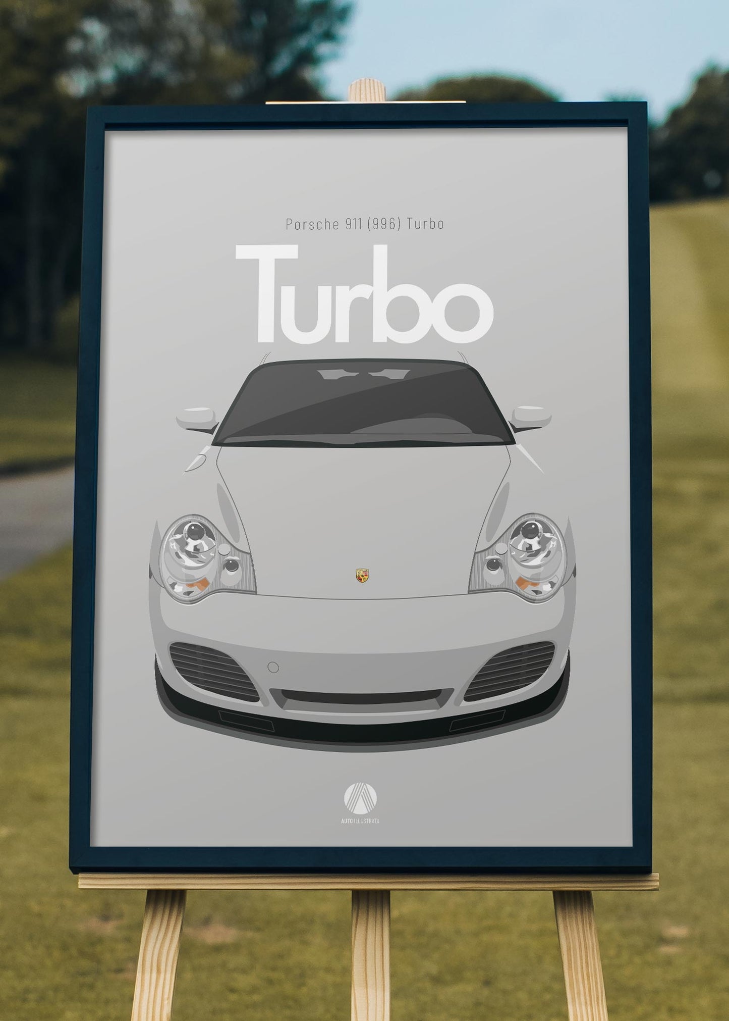 2002 Porsche 911 (996) Turbo - Artic Silver - poster print