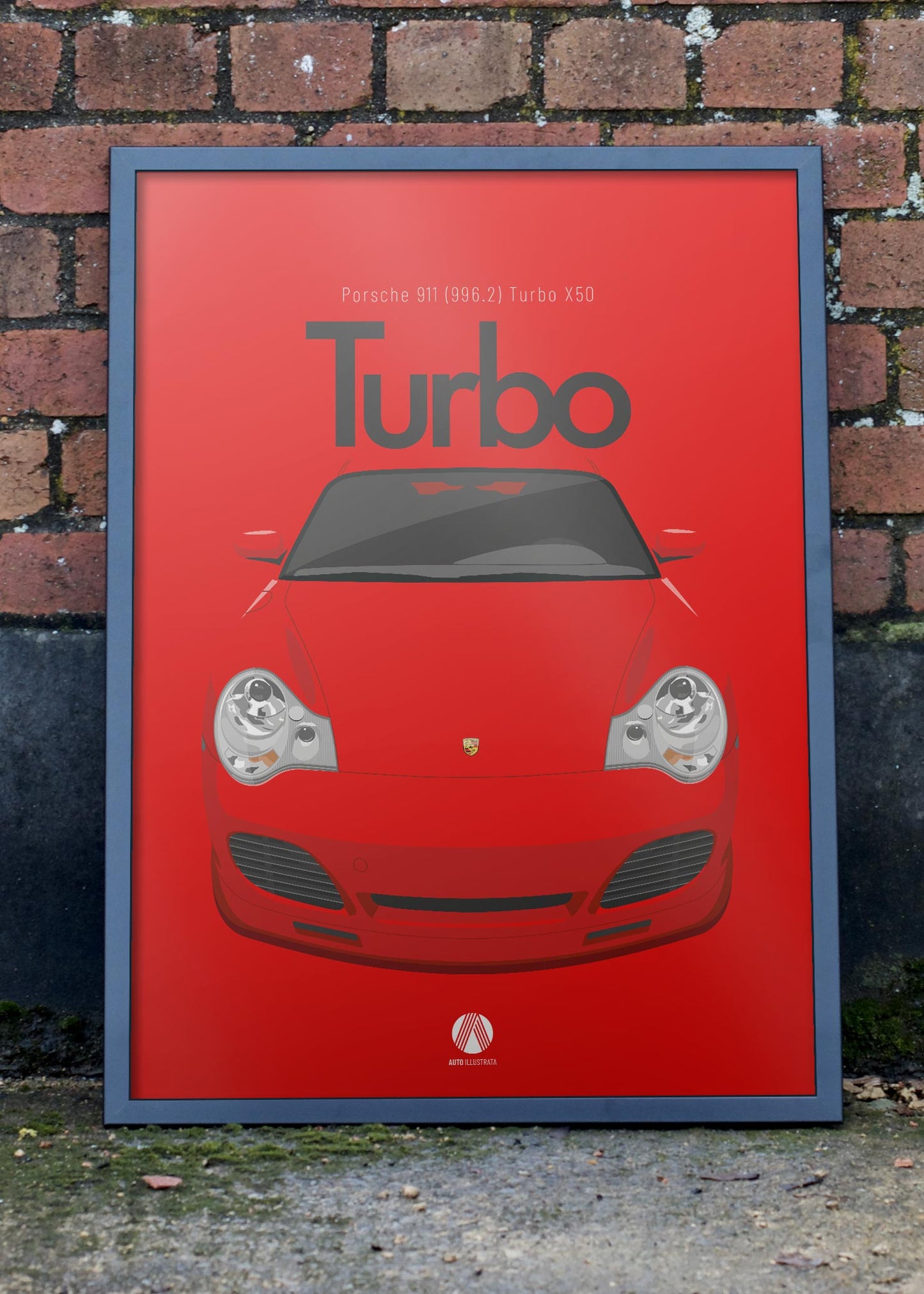 2002 Porsche 911 (996) Turbo X50 - Guards Red - poster print