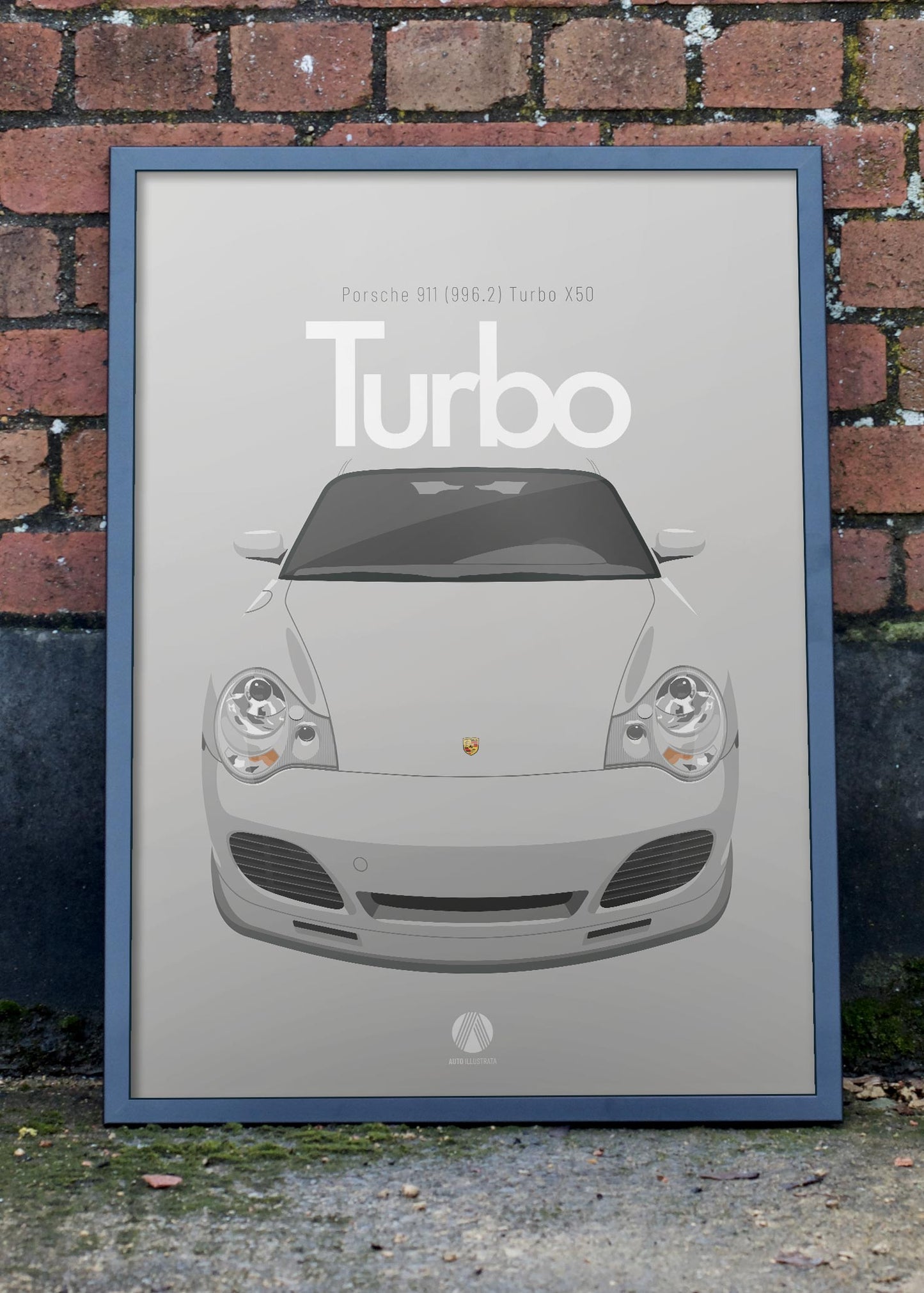 2002 Porsche 911 (996) Turbo X50 - Artic Silver - poster print