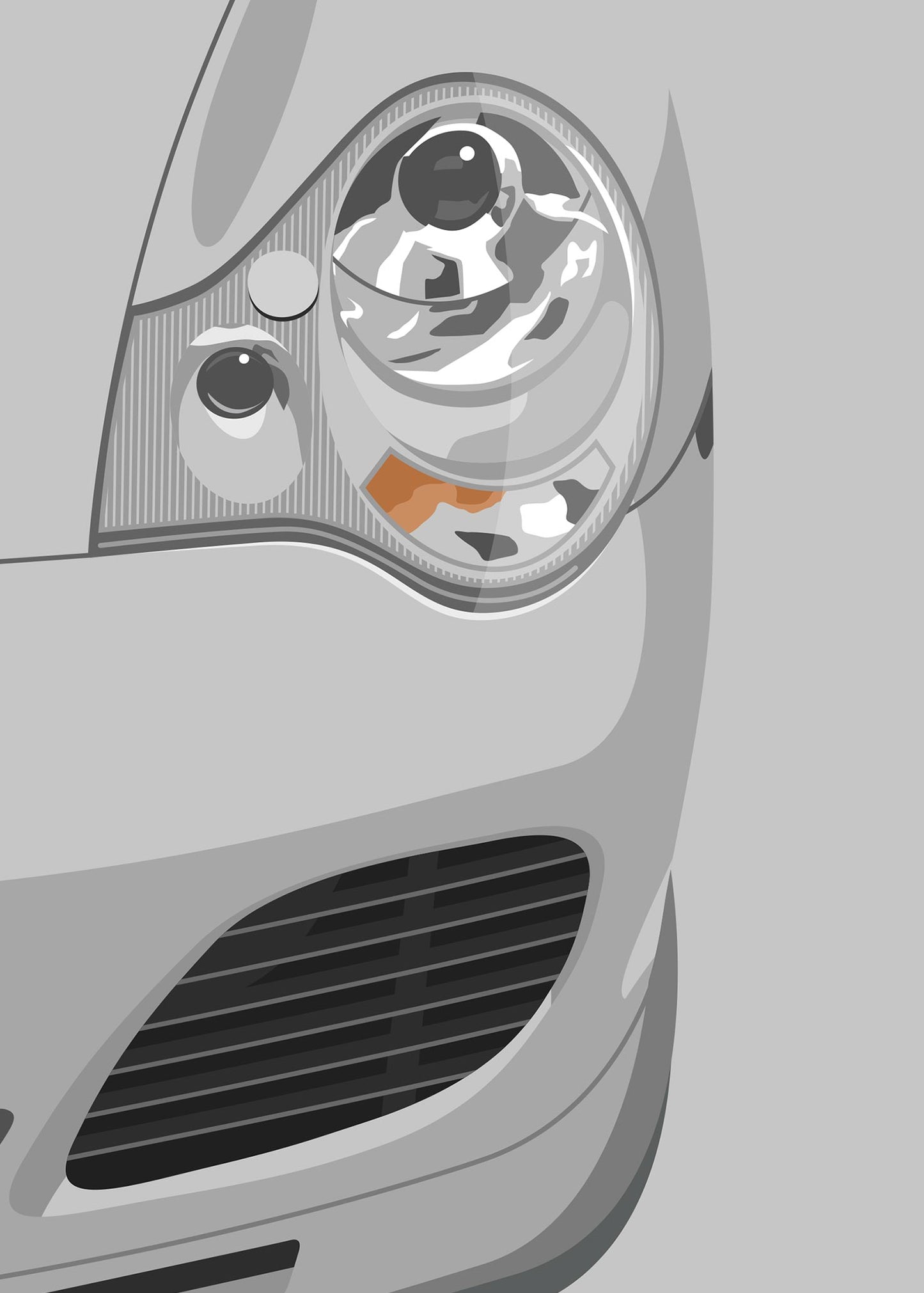 2002 Porsche 911 (996) Turbo X50 - Artic Silver - poster print