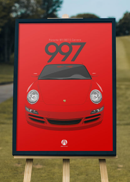 2005 Porsche 911 (997.1) Carrera - Guards Red - poster print