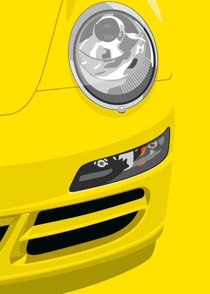 2005 Porsche 911 (997.1) Carrera - Speed Yellow - poster print