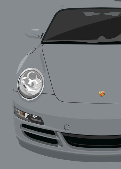 2005 Porsche 911 (997.1) Carrera S - Meteor Grey - poster print