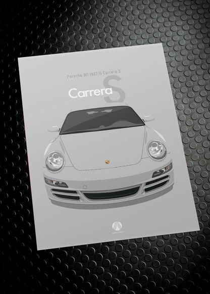 2005 Porsche 911 (997.1) Carrera S - Arctic Silver - poster print