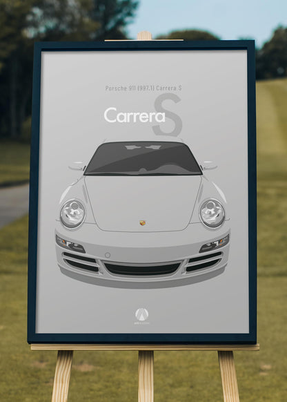 2005 Porsche 911 (997.1) Carrera S - Arctic Silver - poster print