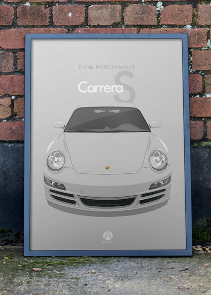 2005 Porsche 911 (997.1) Carrera S - Arctic Silver - poster print