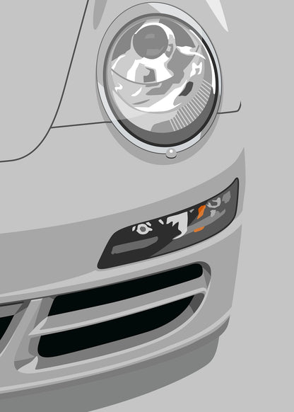 2005 Porsche 911 (997.1) Carrera S - Arctic Silver - poster print