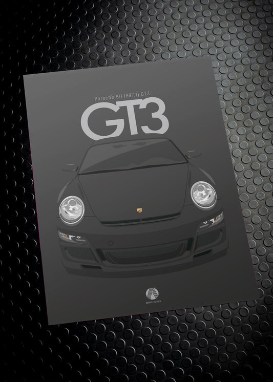 2006 Porsche 911 (997.1) GT3 Black - poster print