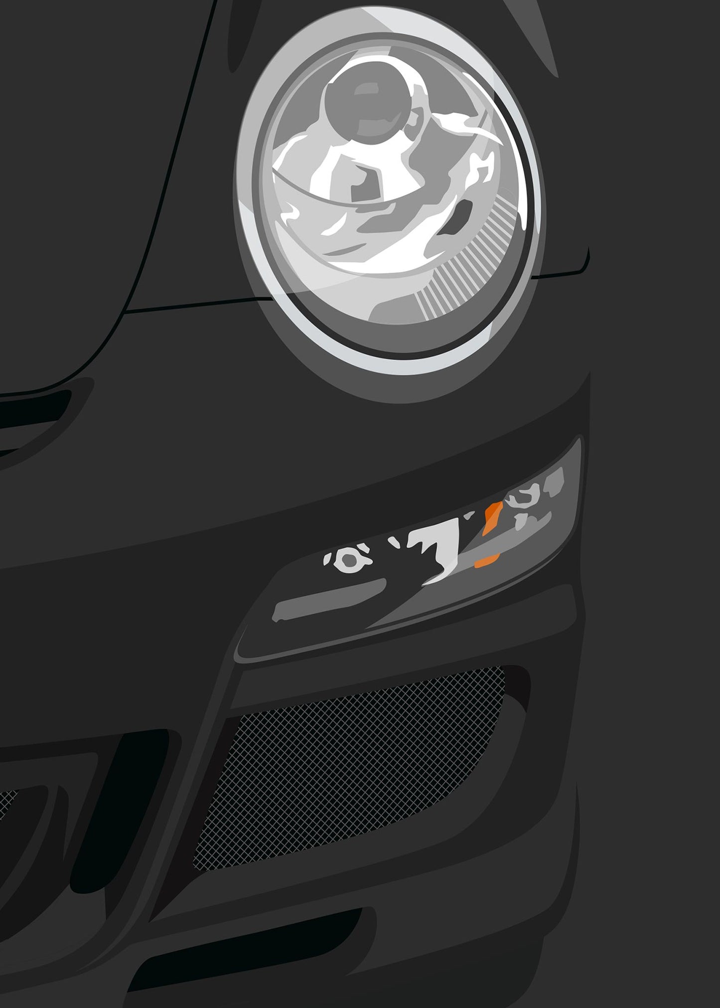 2006 Porsche 911 (997.1) GT3 Black - poster print