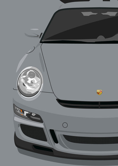 2006 Porsche 911 (997.1) GT3 Meteor Grey - poster print