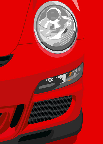 2006 Porsche 911 (997.1) GT3 Guards Red - poster print