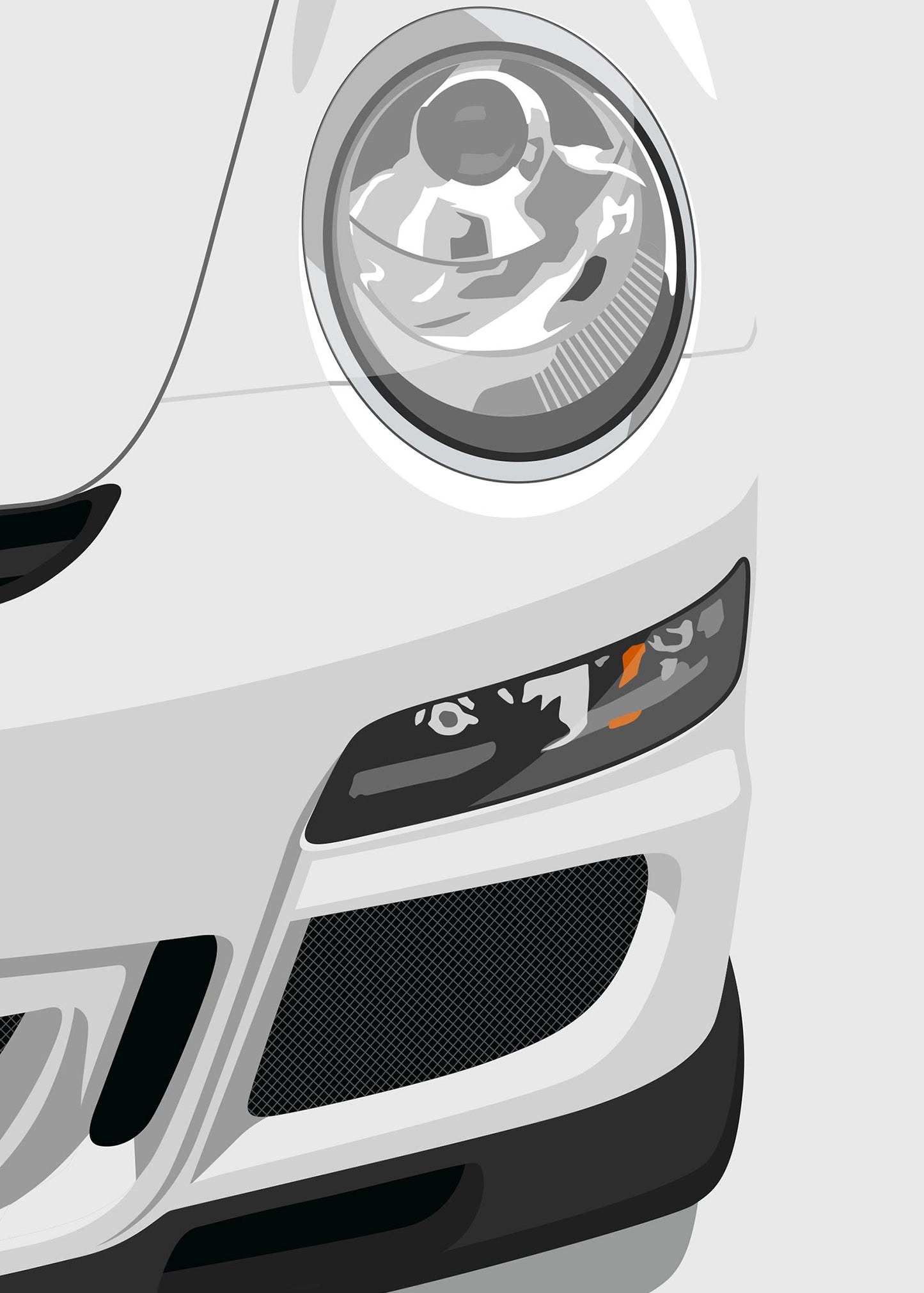 2006 Porsche 911 (997.1) GT3 Carrara White - poster print