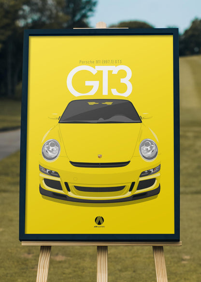 2006 Porsche 911 (997.1) GT3 Speed Yellow - poster print