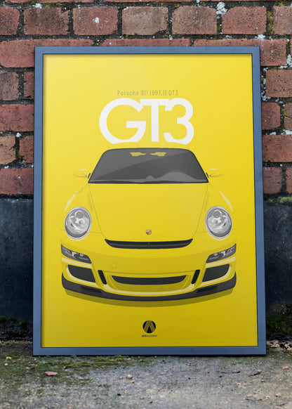 2006 Porsche 911 (997.1) GT3 Speed Yellow - poster print