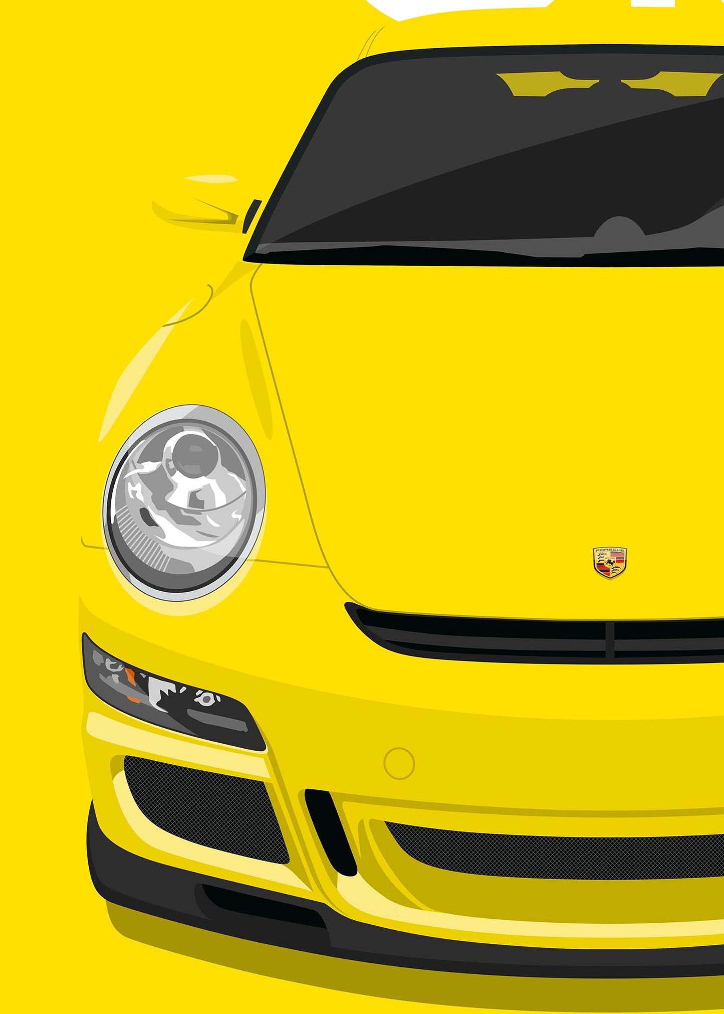 2006 Porsche 911 (997.1) GT3 Speed Yellow - poster print