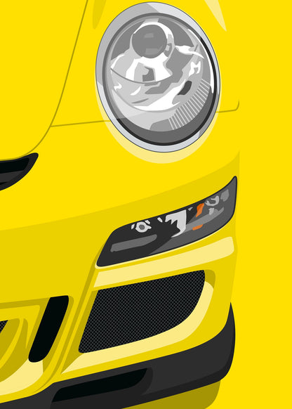 2006 Porsche 911 (997.1) GT3 Speed Yellow - poster print