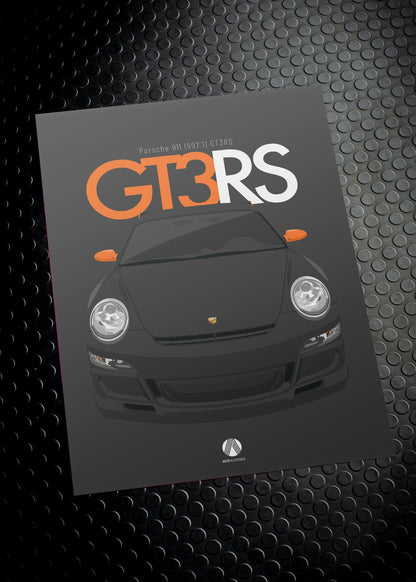 2007 Porsche 911 (997.1) GT3RS Black - poster print