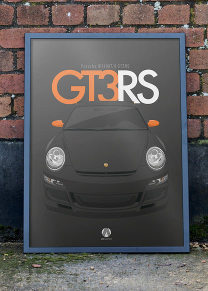 2007 Porsche 911 (997.1) GT3RS Black - poster print