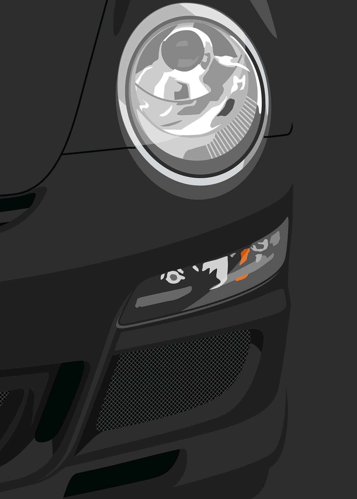 2007 Porsche 911 (997.1) GT3RS Black - poster print