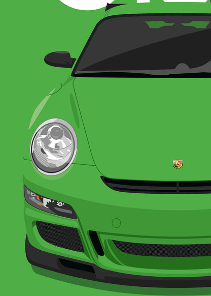 2007 Porsche 911 (997.1) GT3RS Viper Green - poster print