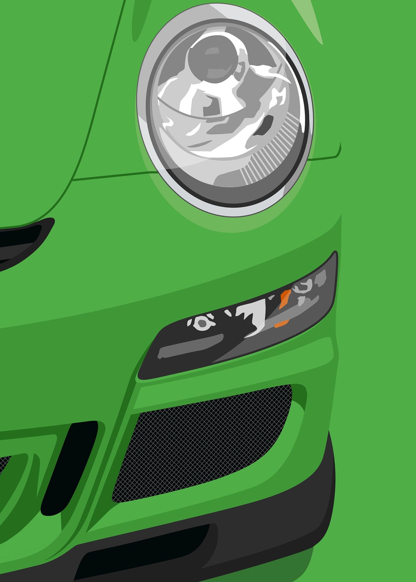 2007 Porsche 911 (997.1) GT3RS Viper Green - poster print