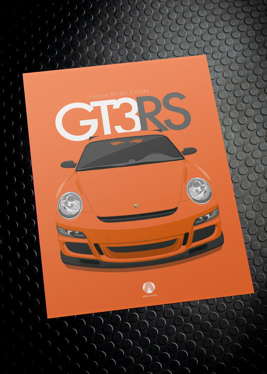 2007 Porsche 911 (997.1) GT3RS Pure Orange - poster print