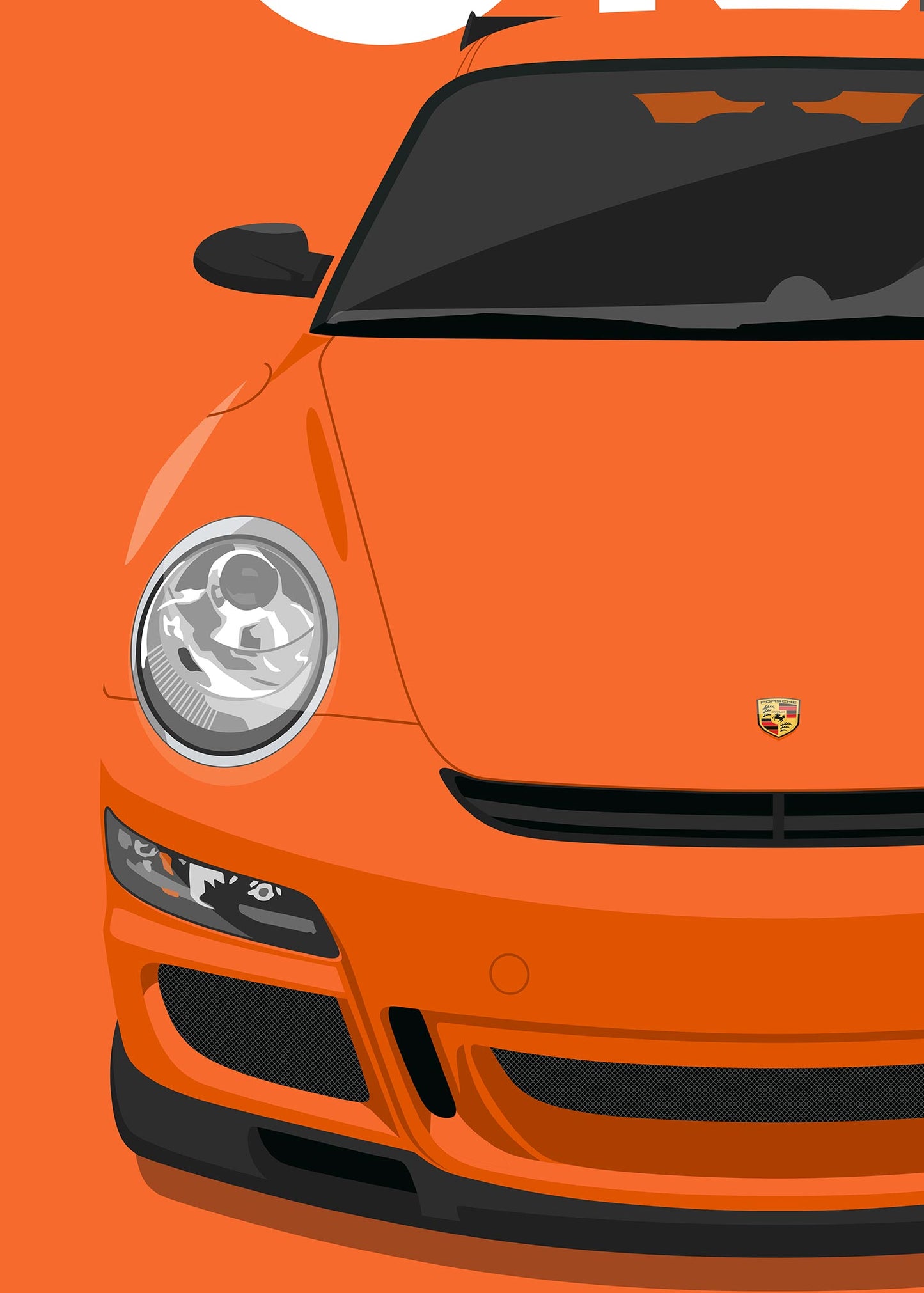 2007 Porsche 911 (997.1) GT3RS Pure Orange - poster print