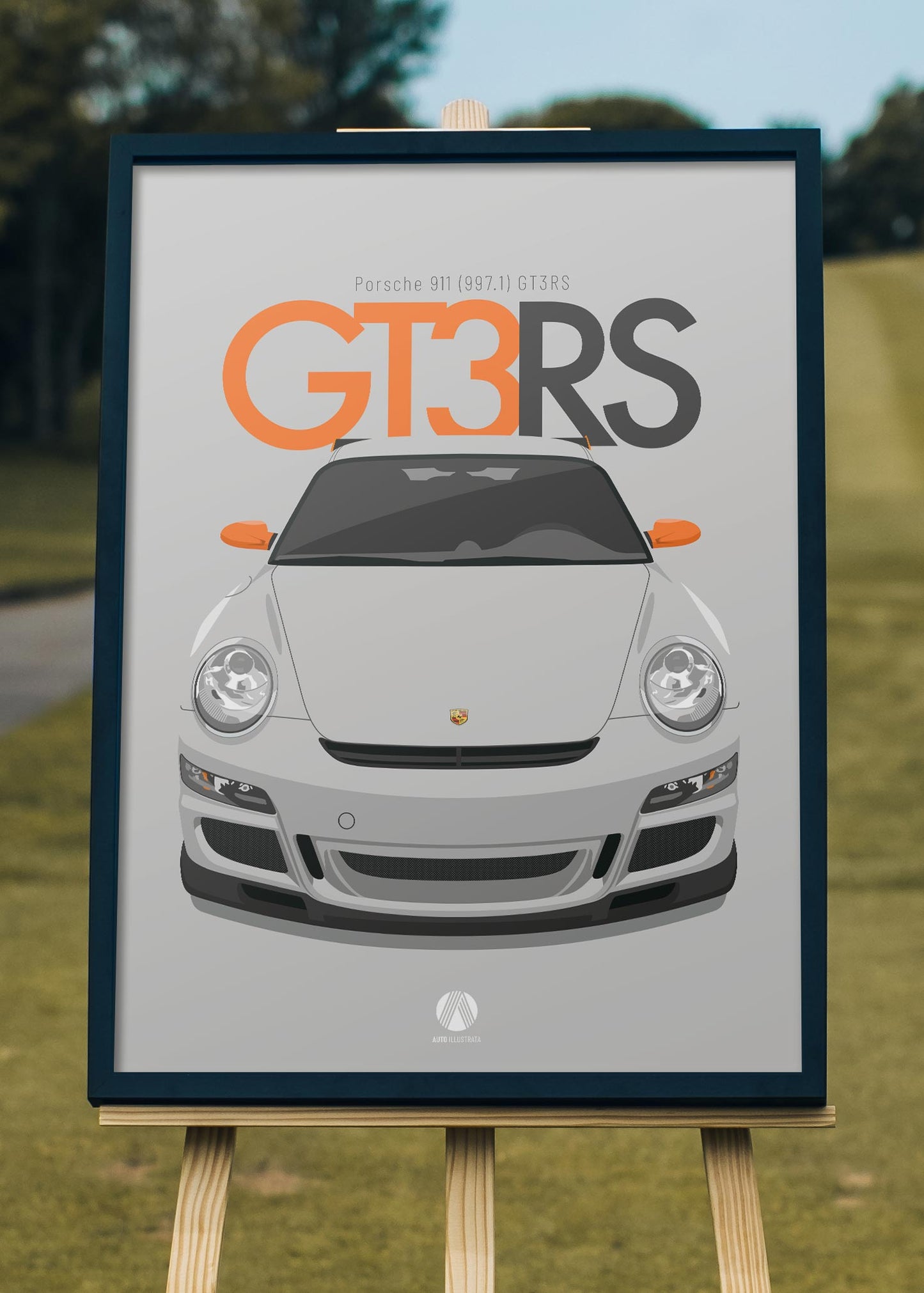 2007 Porsche 911 (997.1) GT3RS Arctic Silver - poster print