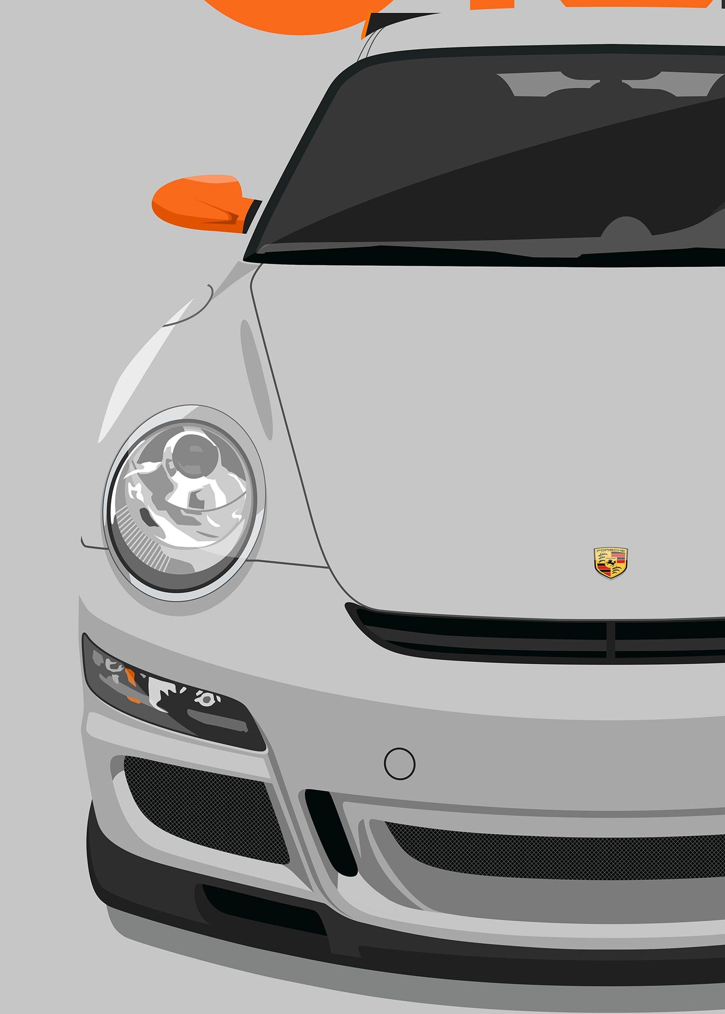 2007 Porsche 911 (997.1) GT3RS Arctic Silver - poster print