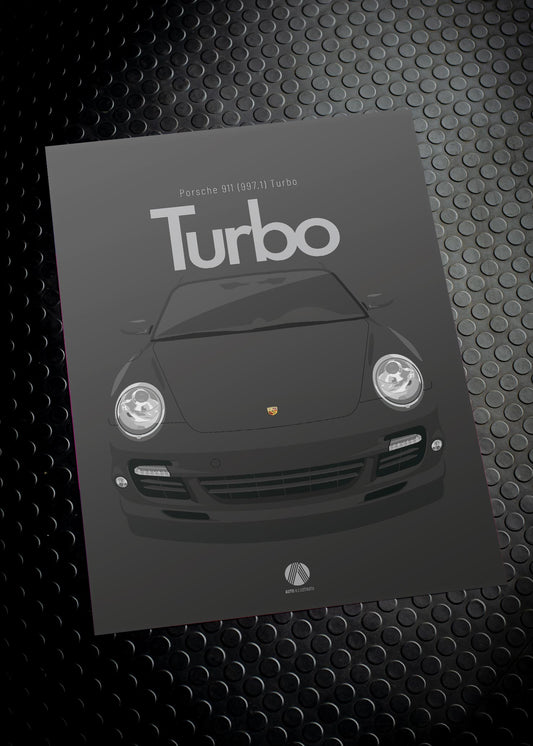 2006 Porsche 911 (997.1) Turbo Black - poster print