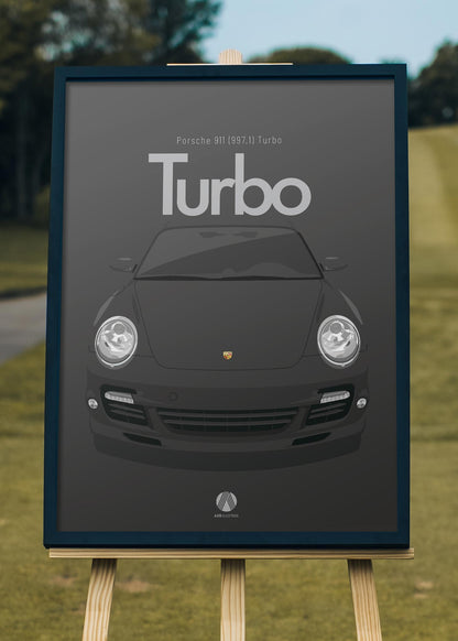 2006 Porsche 911 (997.1) Turbo Black - poster print