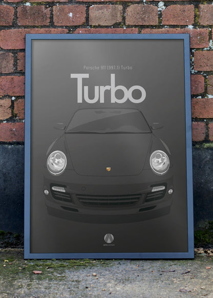 2006 Porsche 911 (997.1) Turbo Black - poster print