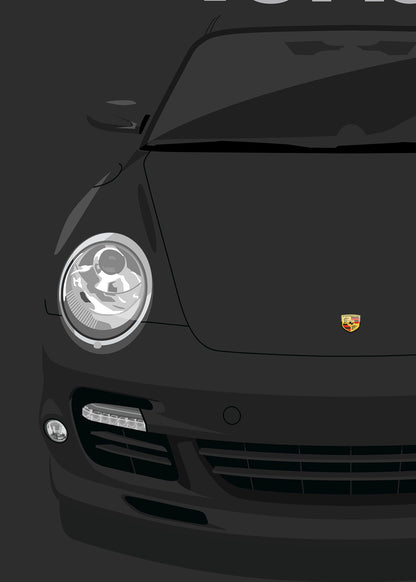 2006 Porsche 911 (997.1) Turbo Black - poster print