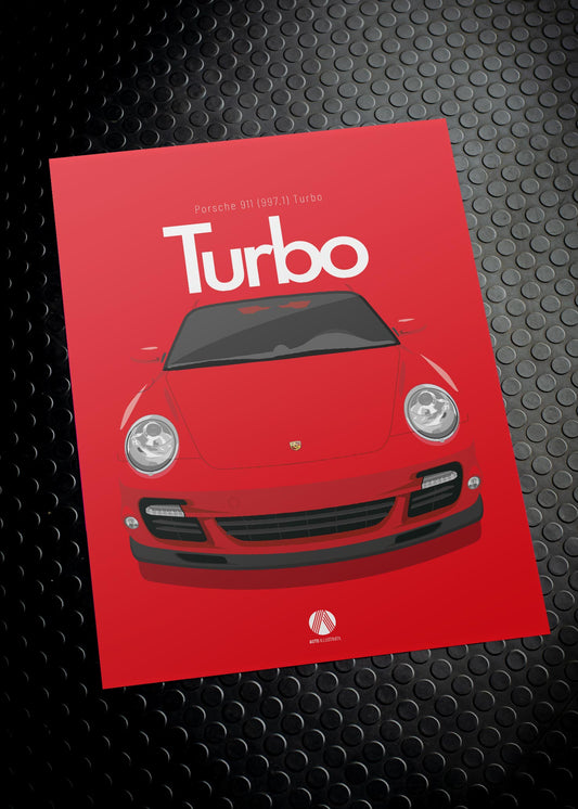 2006 Porsche 911 (997.1) Turbo Guards Red - poster print