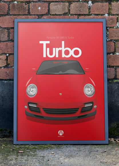 2006 Porsche 911 (997.1) Turbo Guards Red - poster print