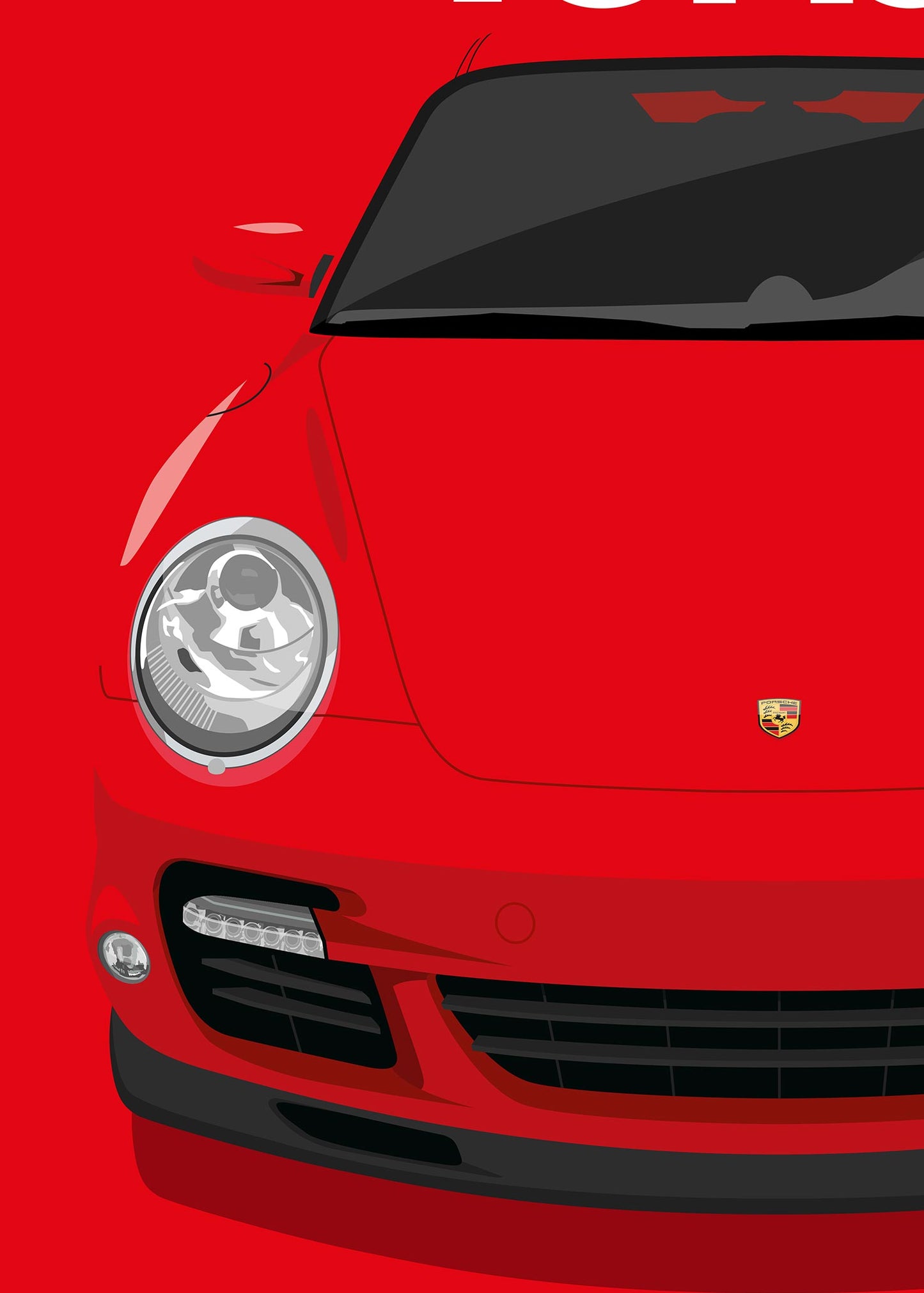 2006 Porsche 911 (997.1) Turbo Guards Red - poster print