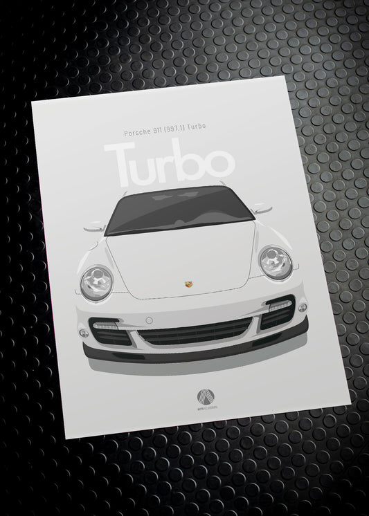 2006 Porsche 911 (997.1) Turbo Carrara White - poster print