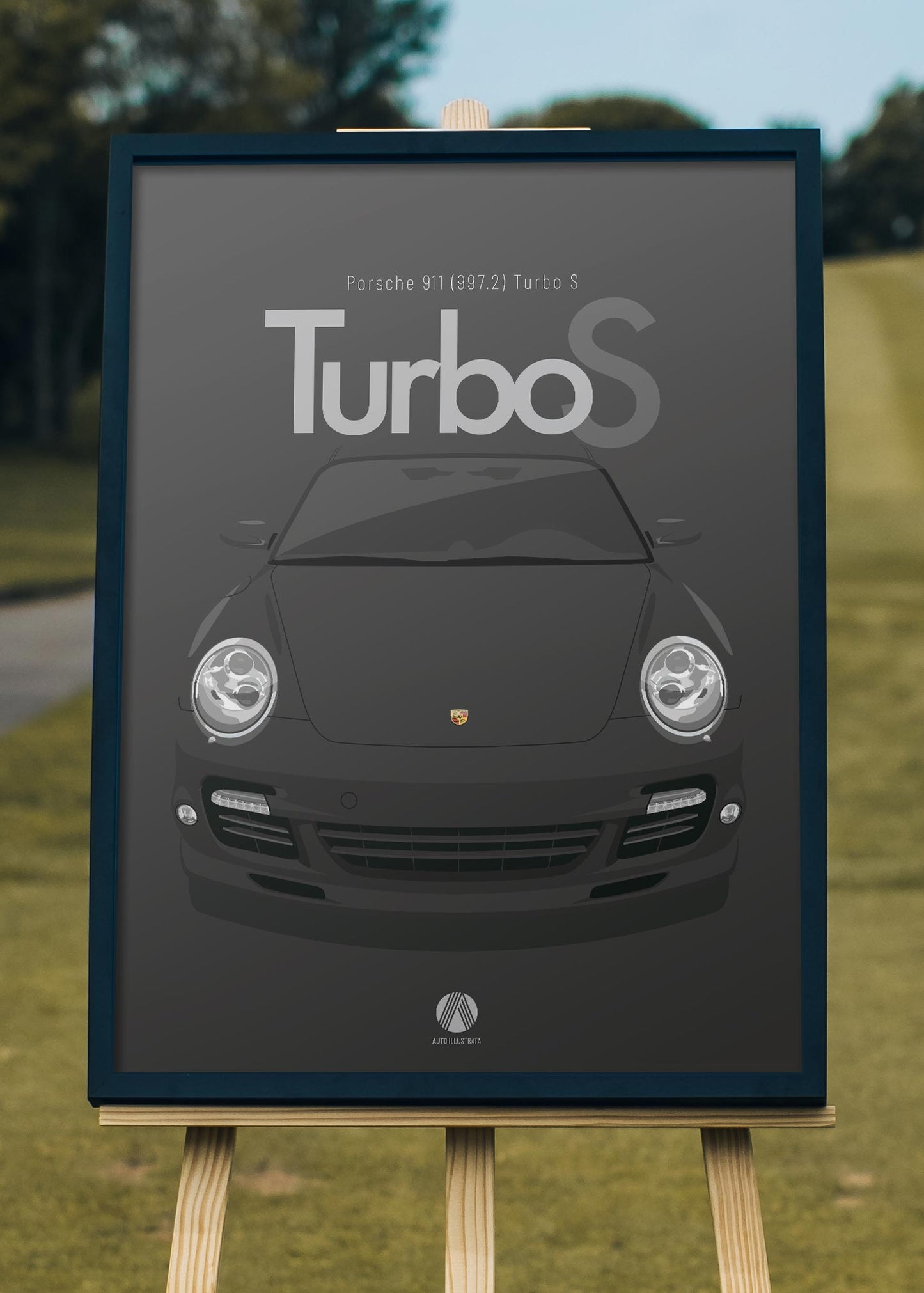 2010 Porsche 911 (997.2) Turbo S Black - poster print