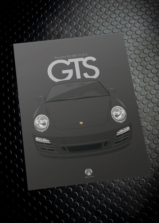 2010 Porsche 911 (997.2) GTS Black - poster print