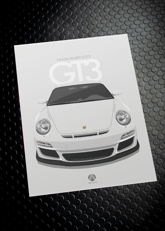 2010 Porsche 911 (997.2) GT3 Carrara White - poster print