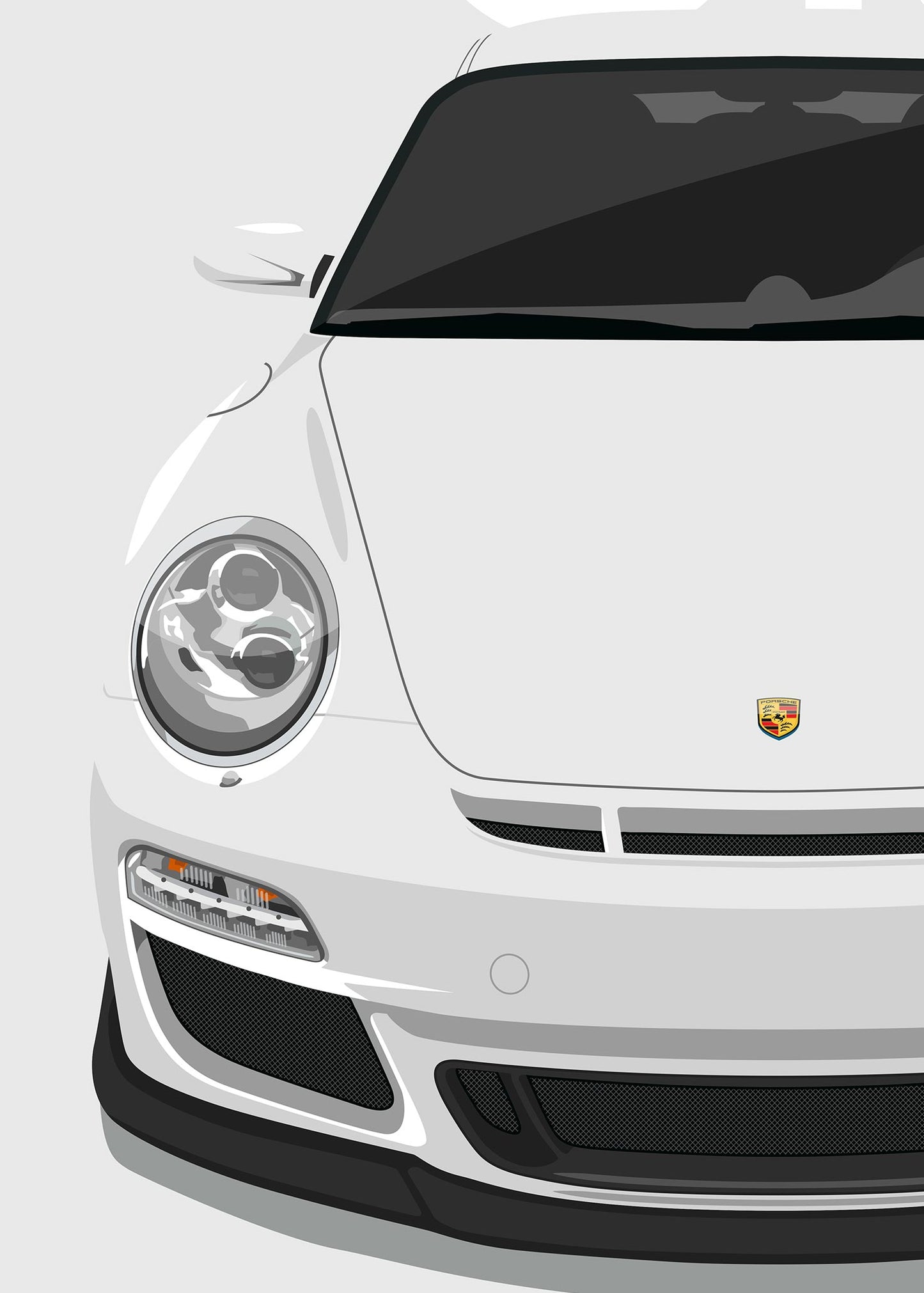 2010 Porsche 911 (997.2) GT3 Carrara White - poster print