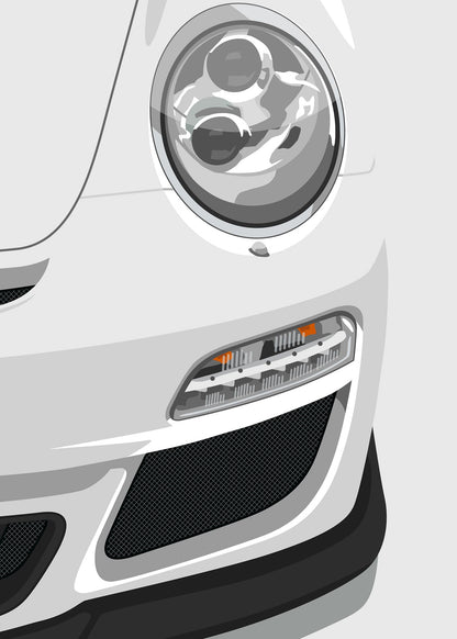 2010 Porsche 911 (997.2) GT3 Carrara White - poster print